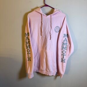 Mammoth‎ Mountain California Pink Graphic Hoodie Mens XL Ski Souvenir Sweatshirt